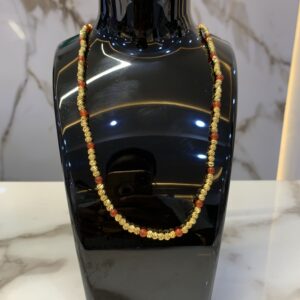 GOLD/RED BALL NECKLACE